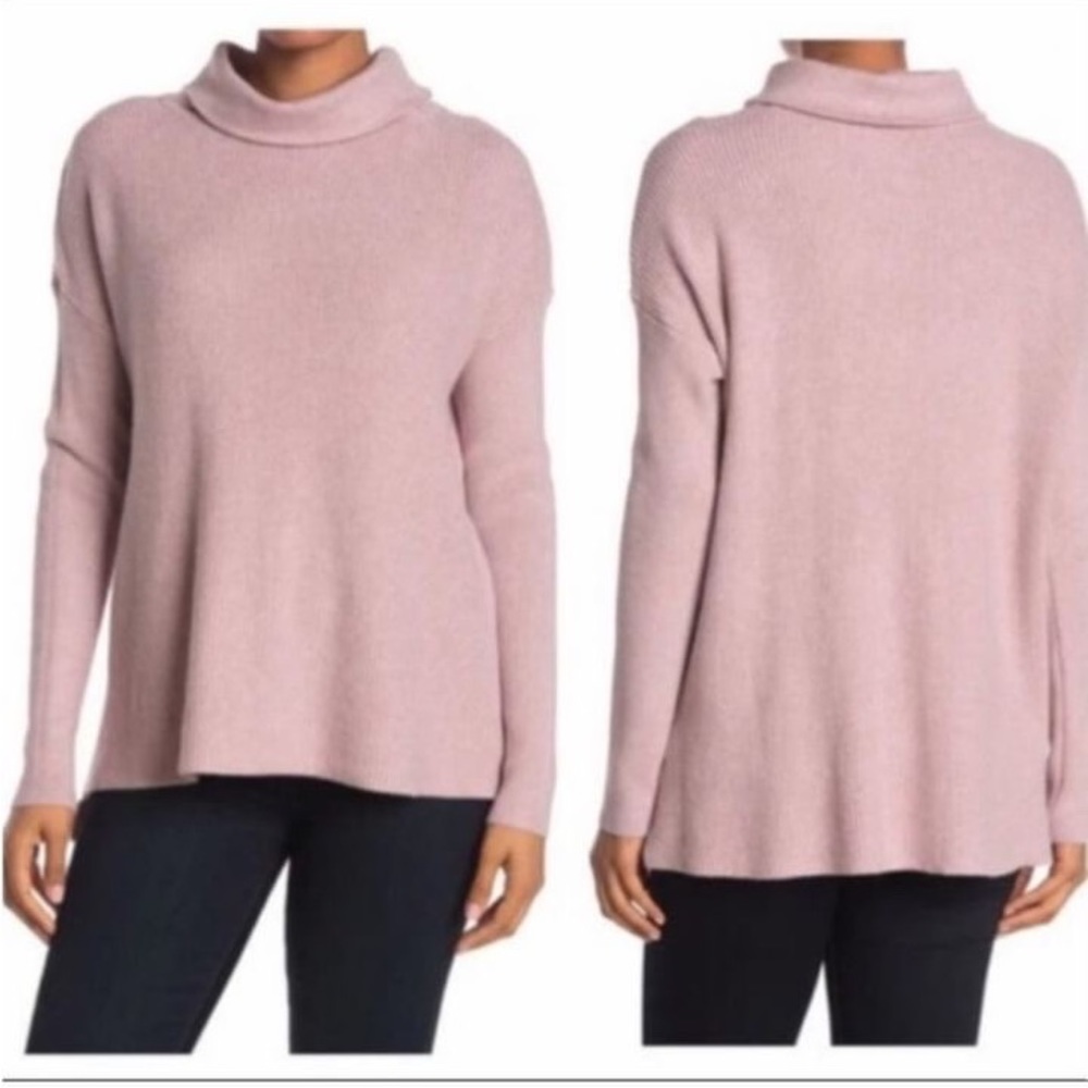 Soft Mock Neck Long Sleeve Sweater - Blush Pink
